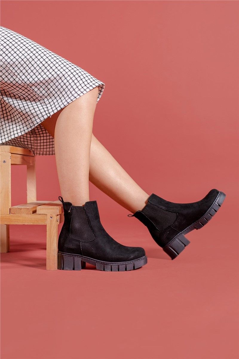 Women's suede boots 0012203 - Black # 326216