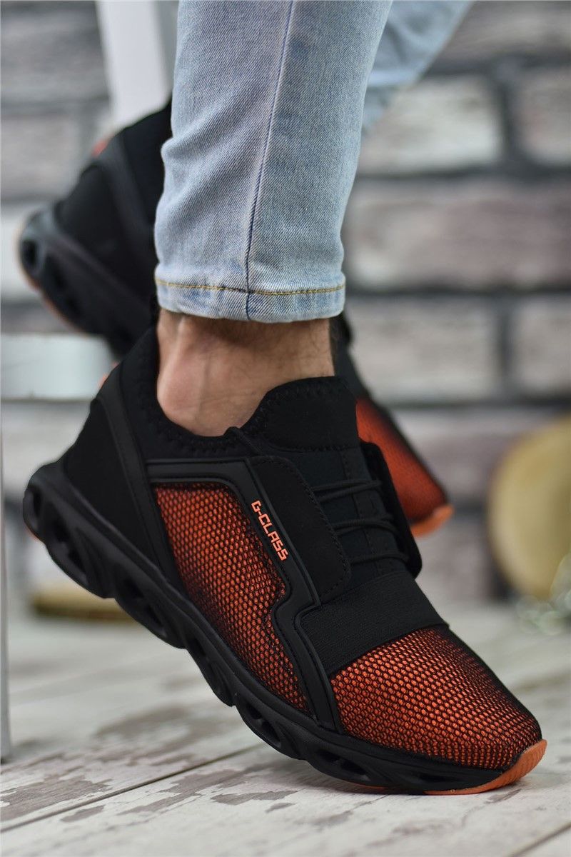 Men's sports shoes 0012304 - Black with Orange # 325092