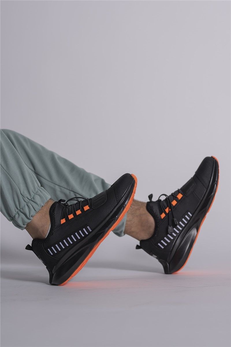 Unisex sports shoes 0012865 - Black with Orange # 326205