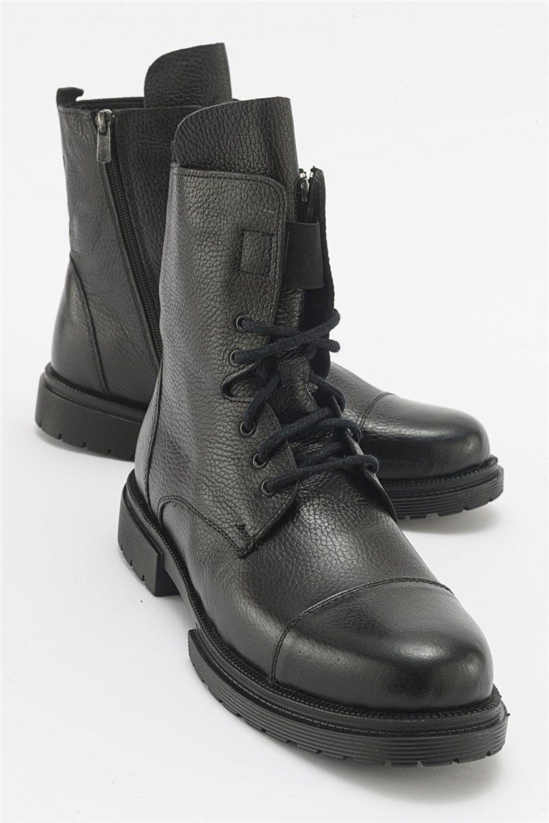 Men's Genuine Leather Boots - Black #411572
