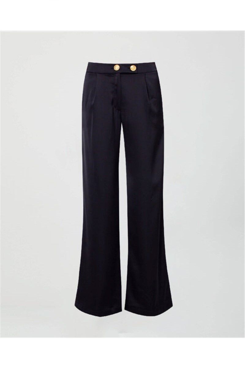 Women's satin trousers - Black BSKLA02002XSB