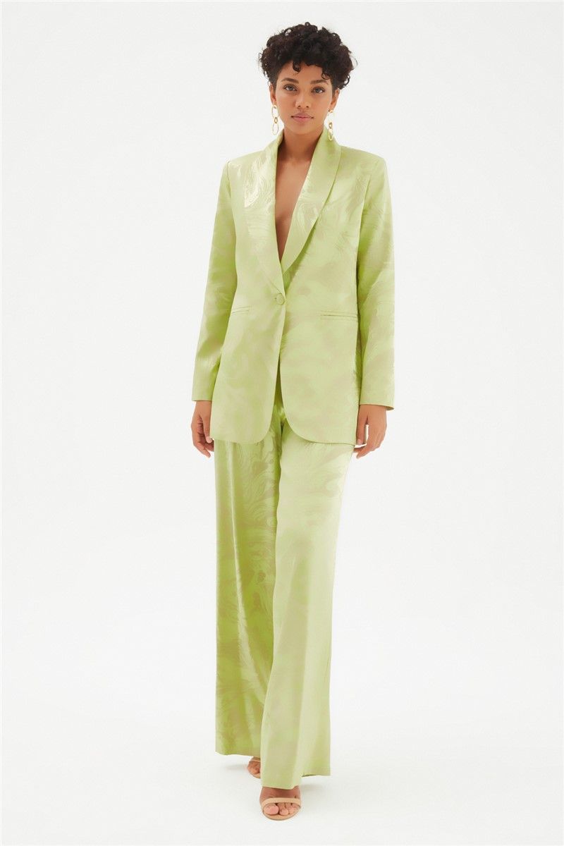 Women's Satin Pants - Light Green #334266