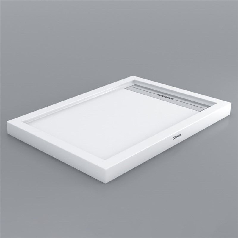 Shower Drop 130x90x13 cm Monoblock Rectangular Shower Tray - White #346459