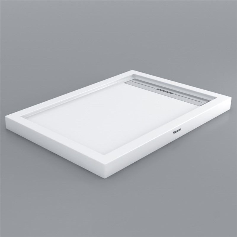 Shower Drop Shower tray with rectangular panel 140x90 cm - White #346306