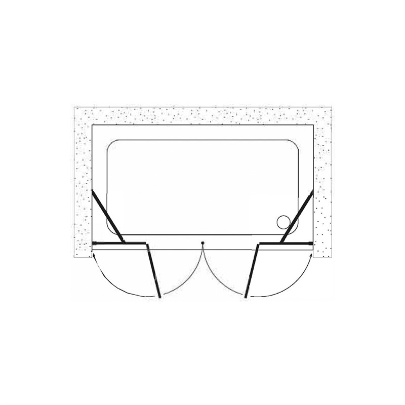 Euromart Shower Place Double Door Shower Cabin Between Two Walls 160