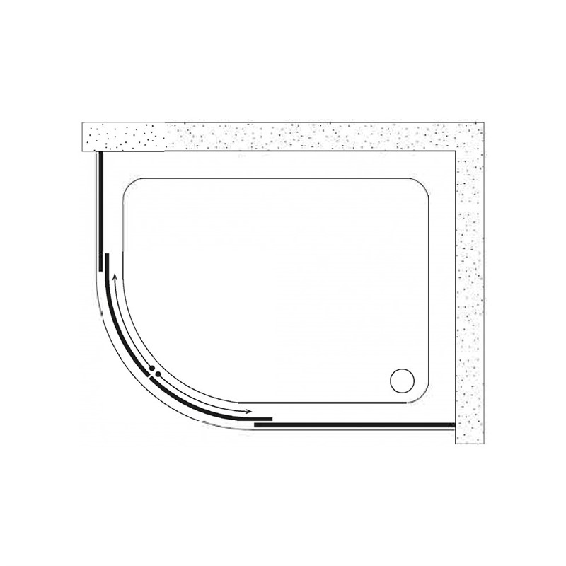 Euromart Shower Platon Asymmetric shower cabin with bathtub 120x90cm