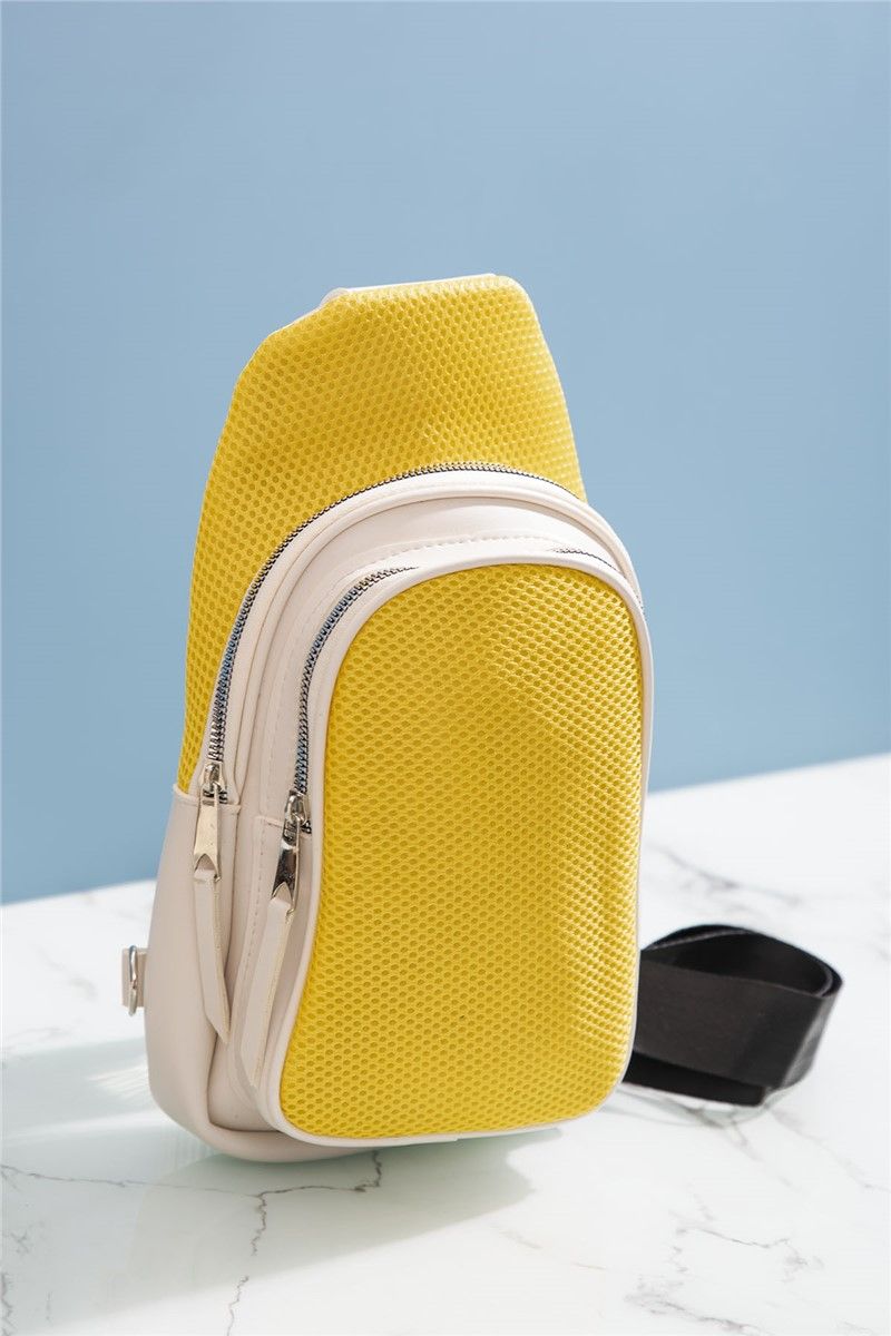Women's Sling Bag - Yellow, White #273730