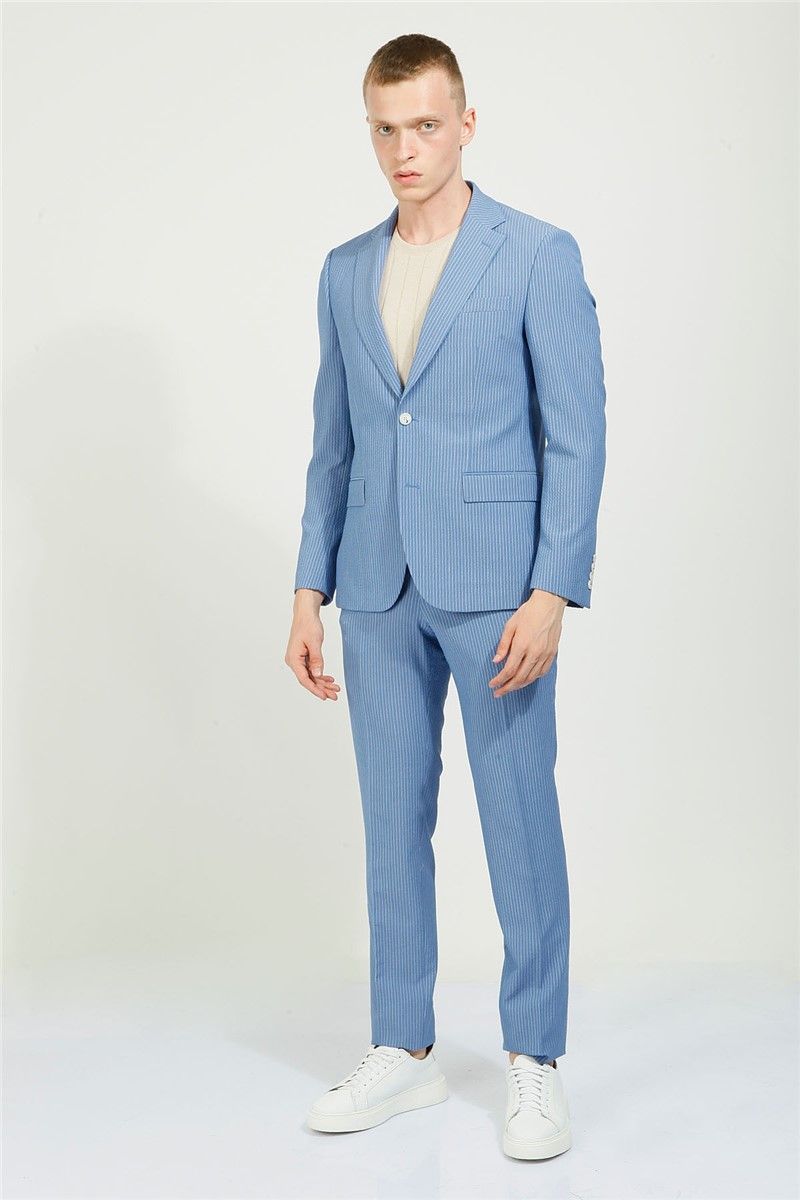 Men's Slim Fit Suit - Light Blue #357780