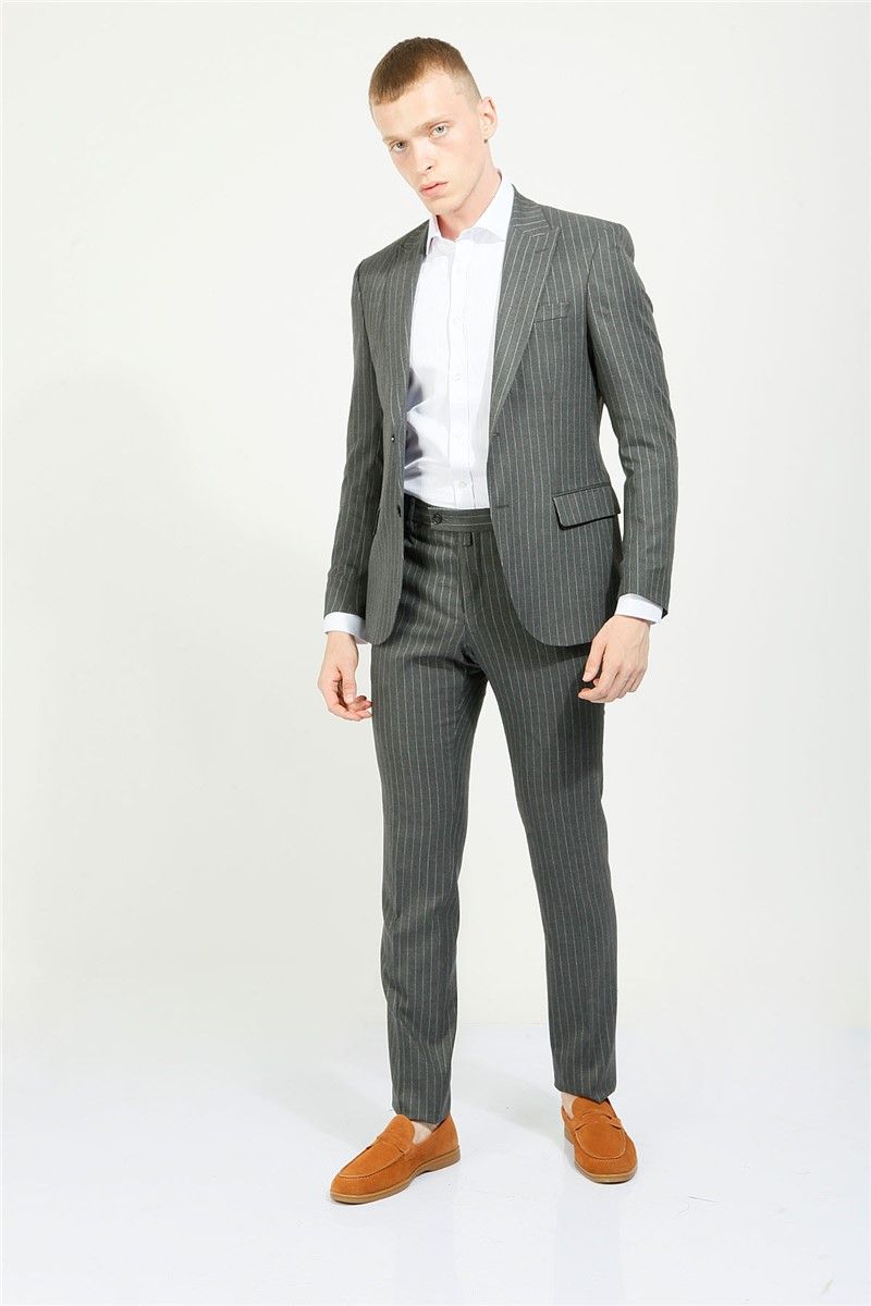 Men's Slim Fit Suit - Dark Gray #357782