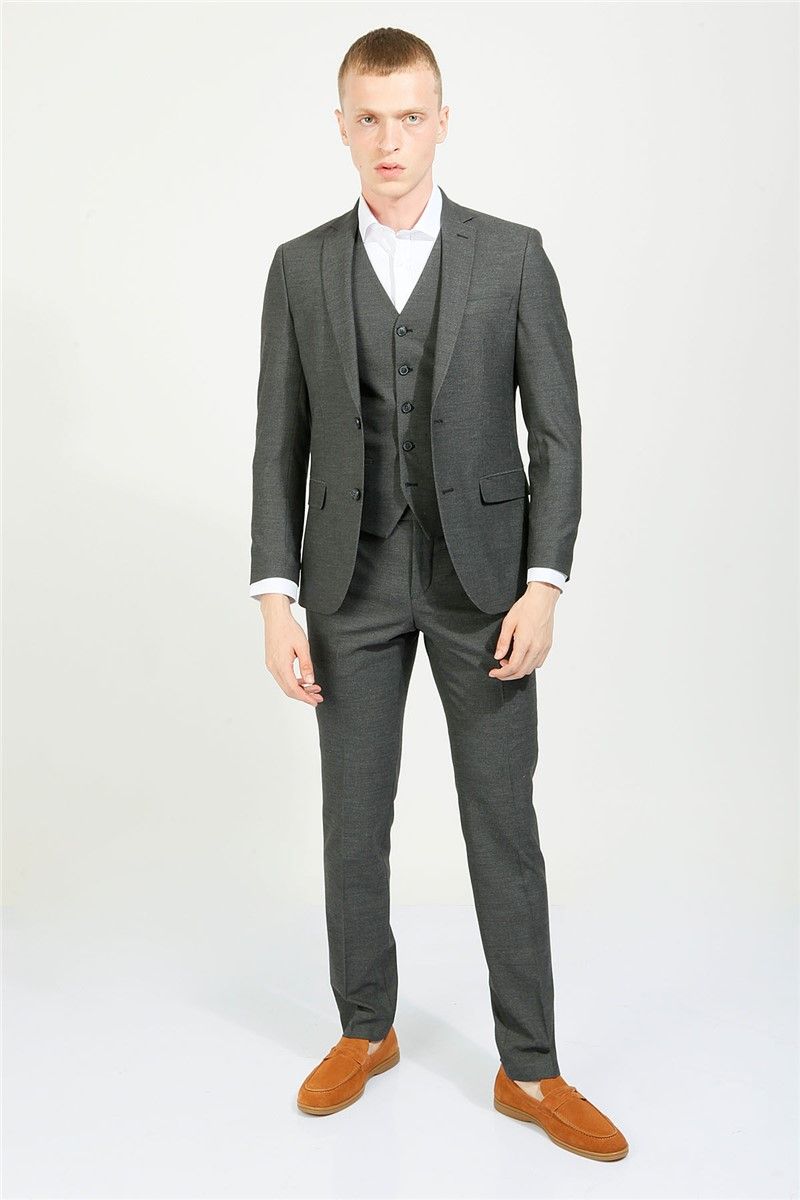 Men's Slim Fit Suit - Dark Gray #357785