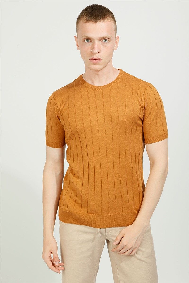 Men's Slim Fit Knit T-Shirt - Camel #357604