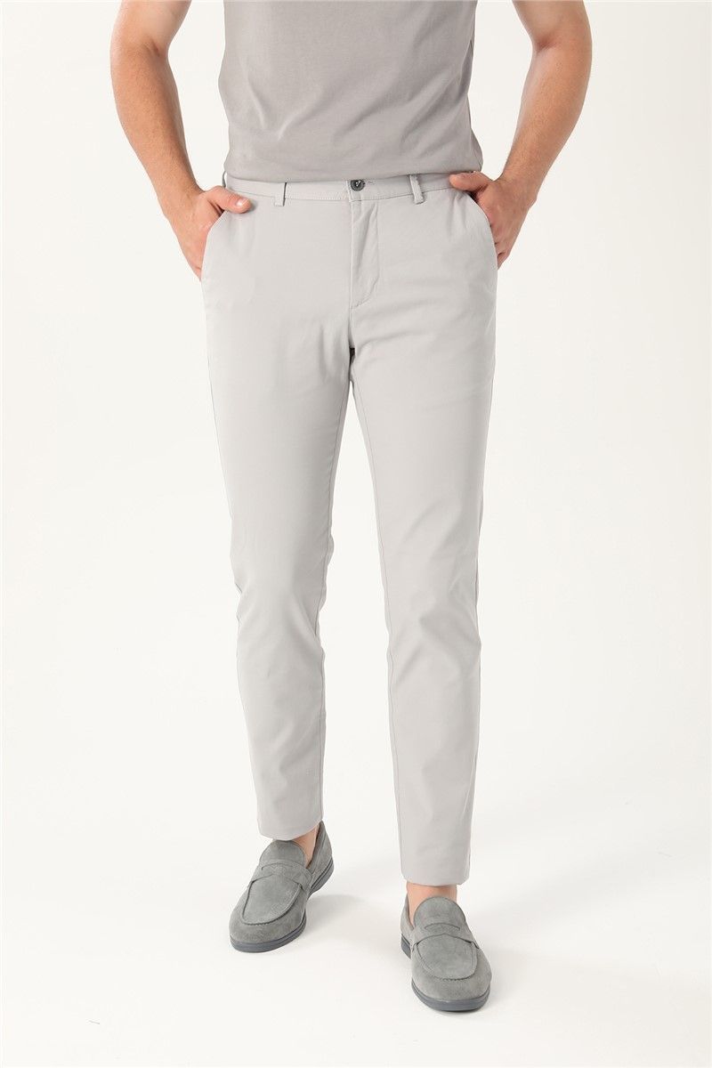 Men's Slim Fit Pants - Light Gray #357714