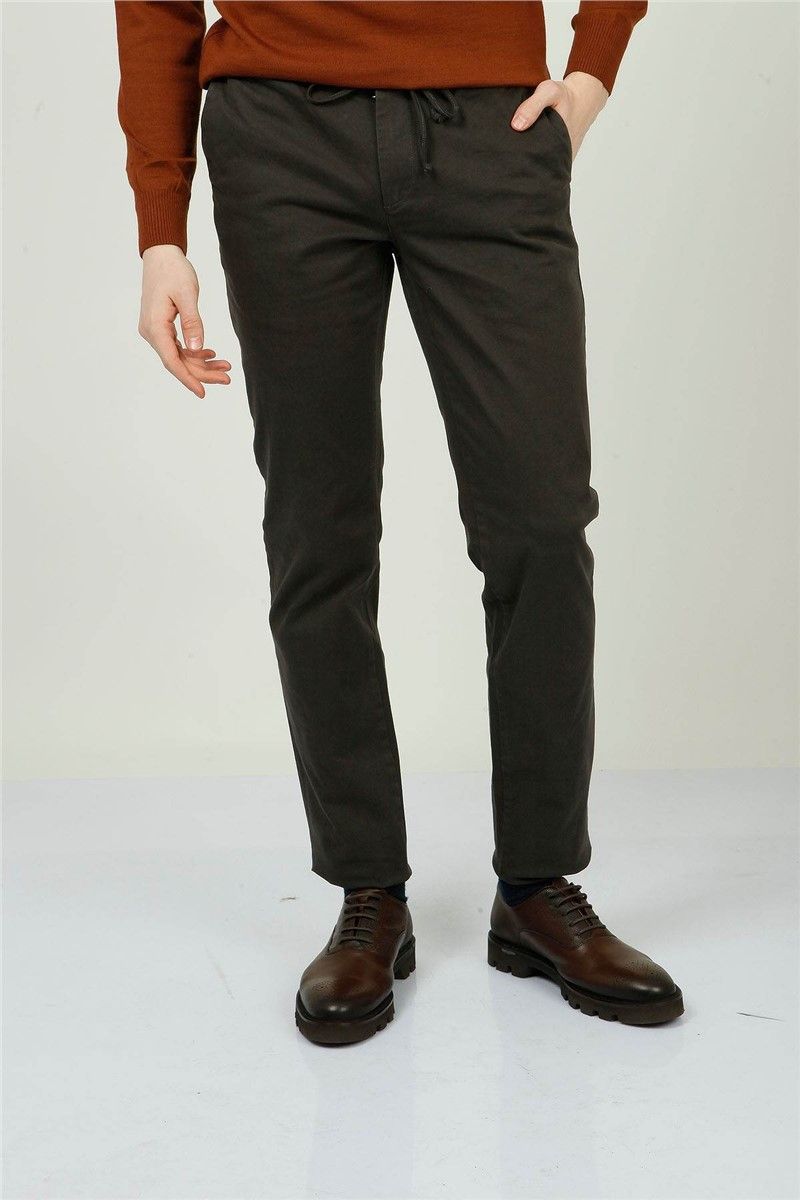 Men's Slim Fit Pants - Dark Brown #323809
