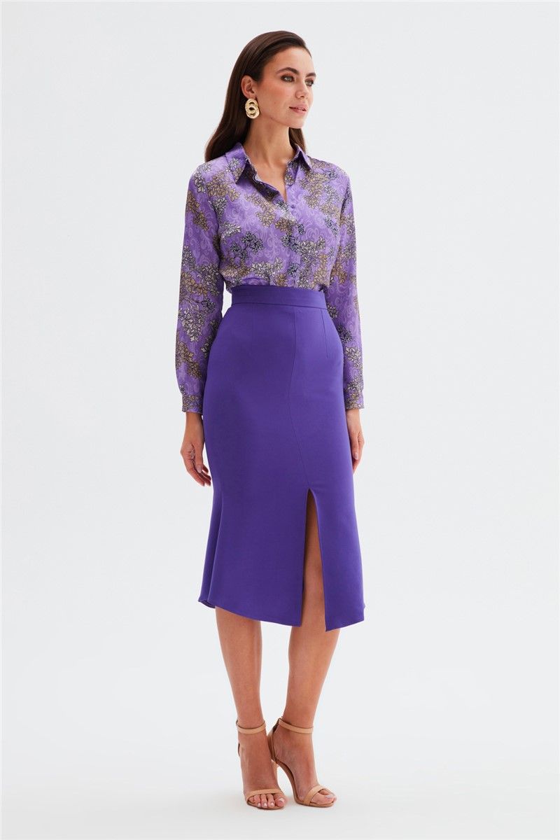 Women's Cut Out Slit Skirt - Purple #365997