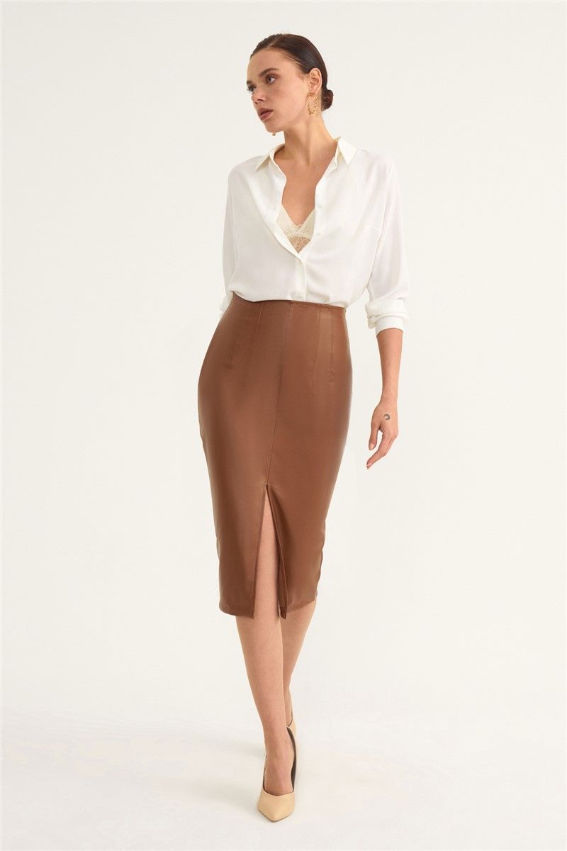 Sateen Women's Skirt - Brown #320833
