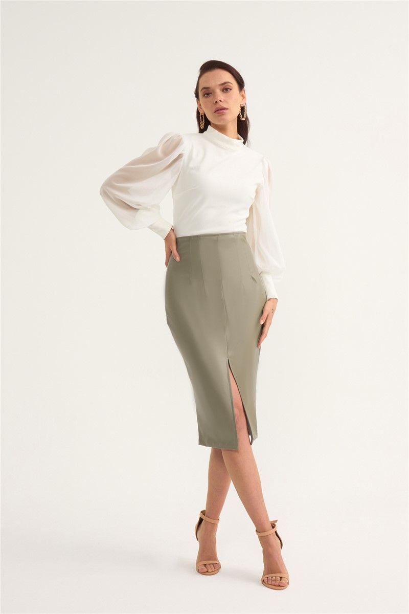 Sateen Women's Skirt - Khaki #320837