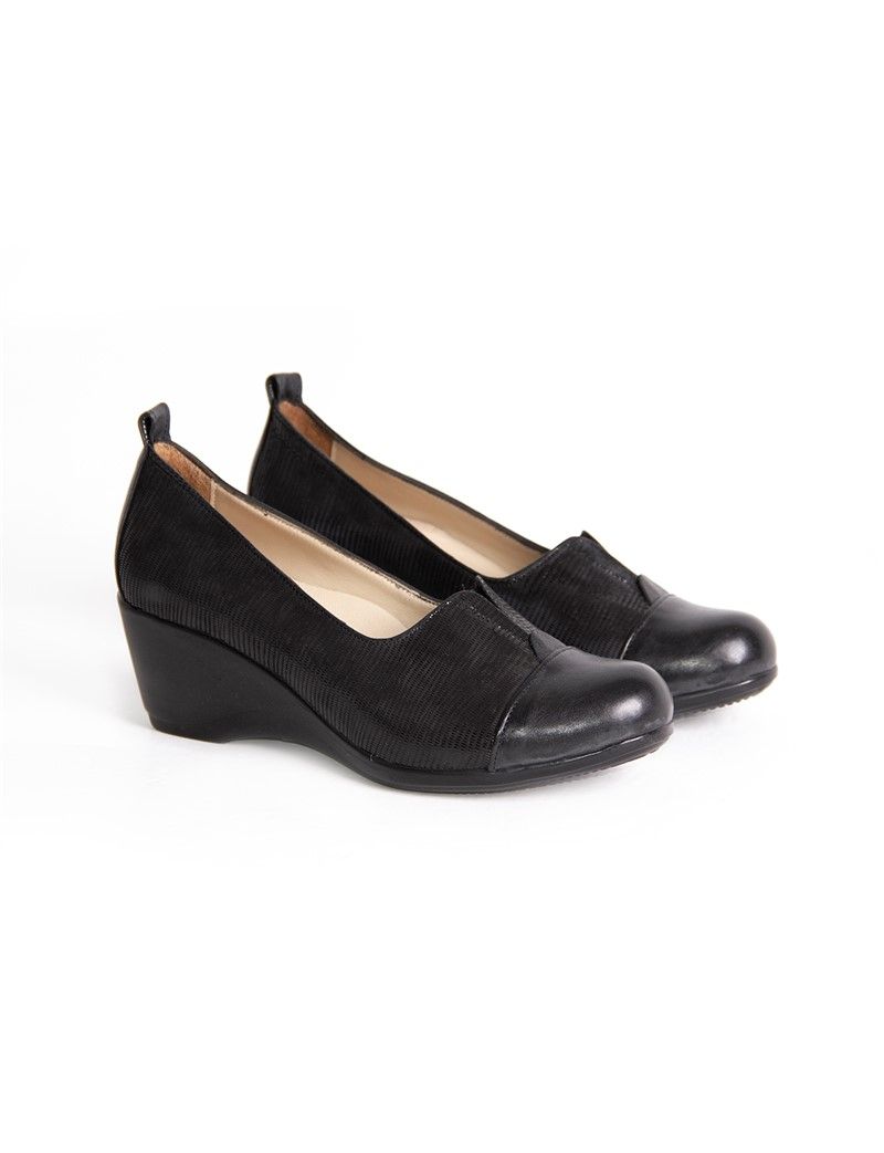 Women's Real Leather Shoes - Black #317841