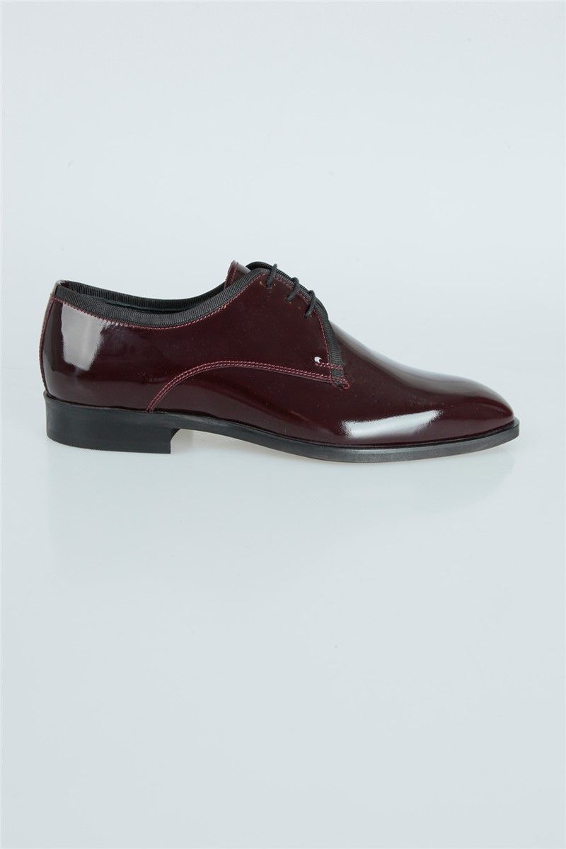 Centone Men's Real Patent Leather Shoes - Burgundy #268831