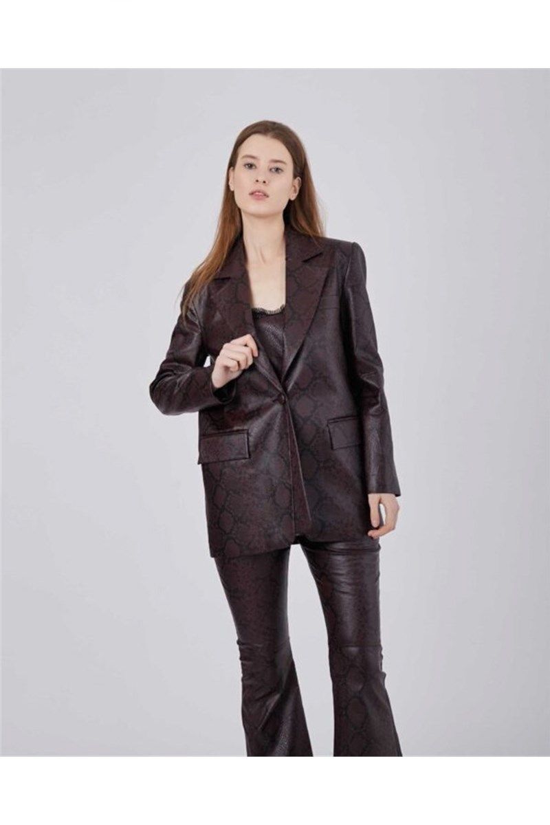 Women's leather jacket - Brown BSKL01004