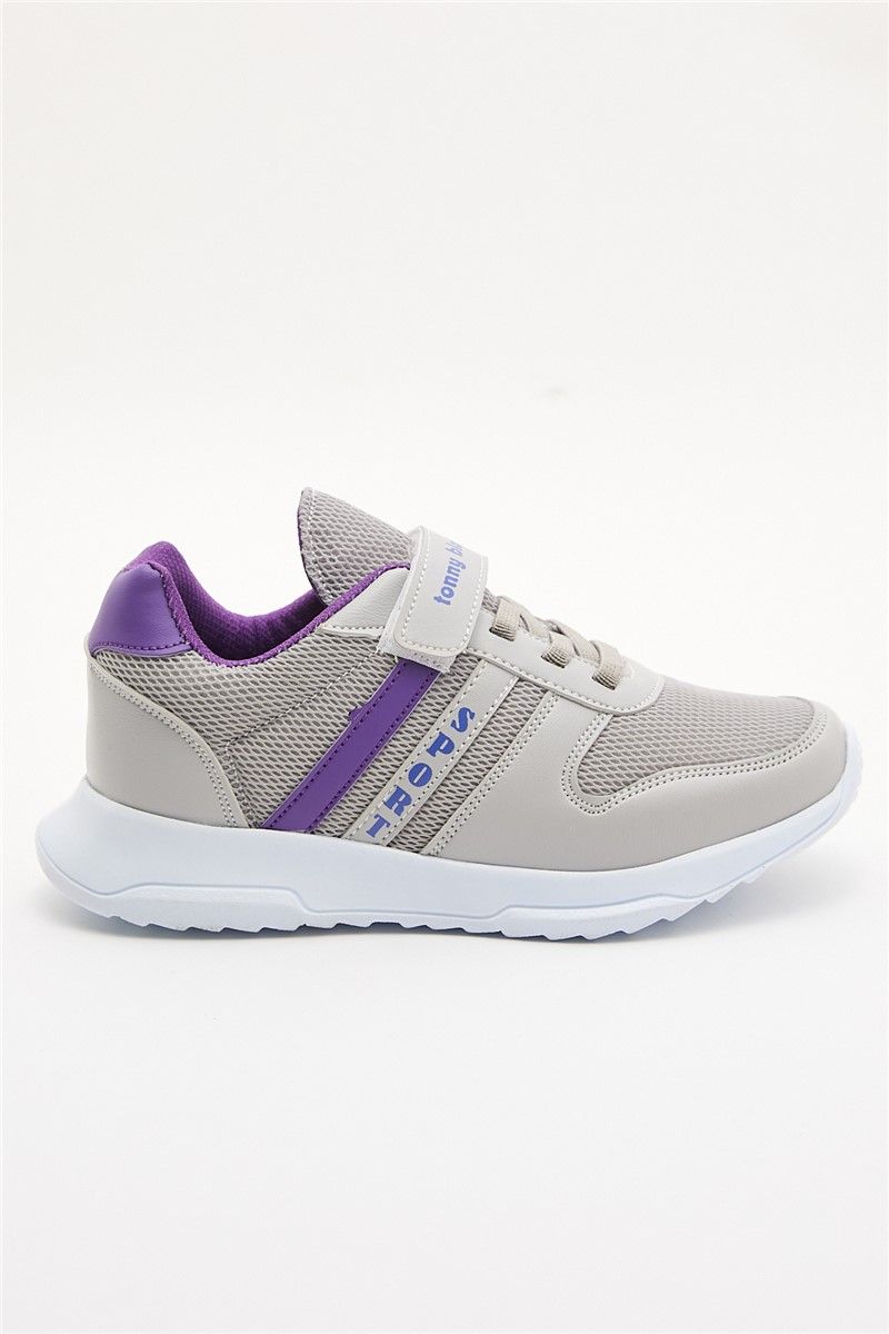 Tonny Black Children's Shoes - Light Grey, Purple #311578