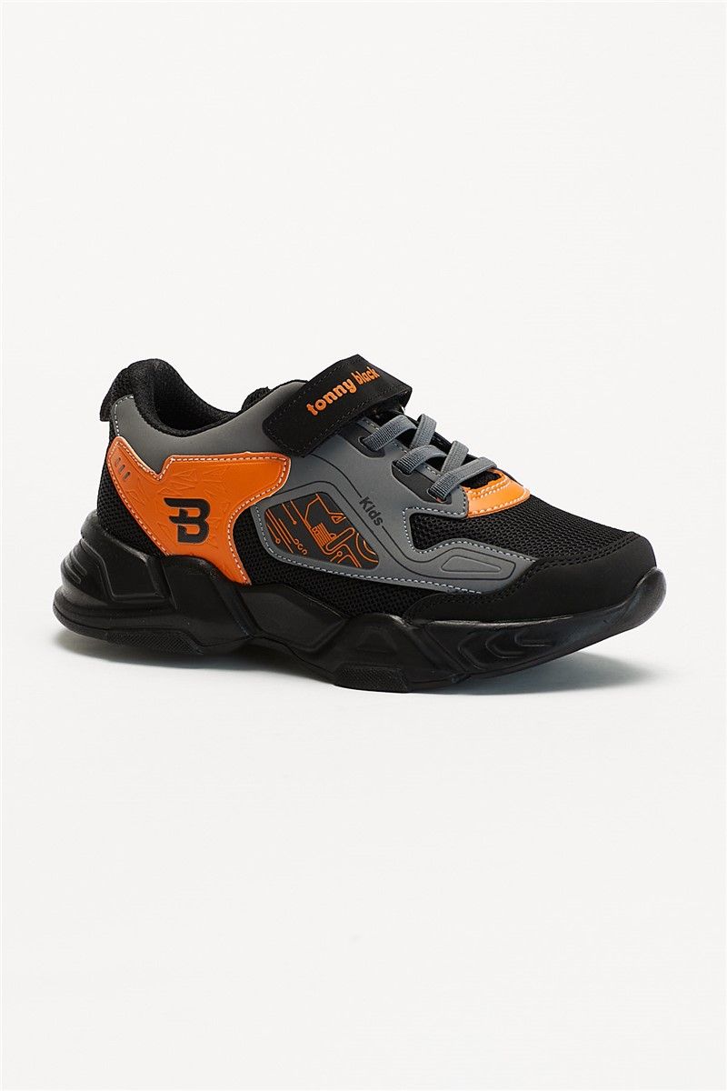 Tonny Black Children's Shoes - Black, Grey, Orange #293105