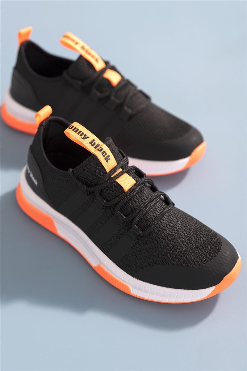 Tonny Black Unisex Shoes - Black, Orange #273447