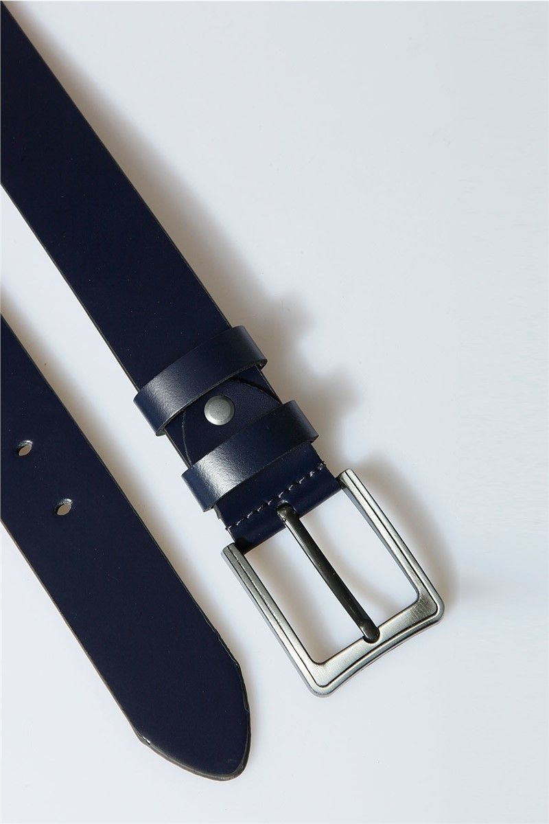 Leather belt - Dark blue #307496