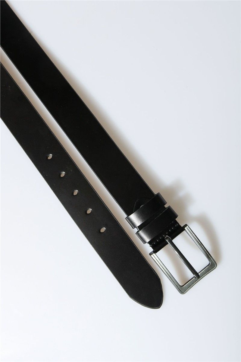 Men's leather belt - Black  #307497