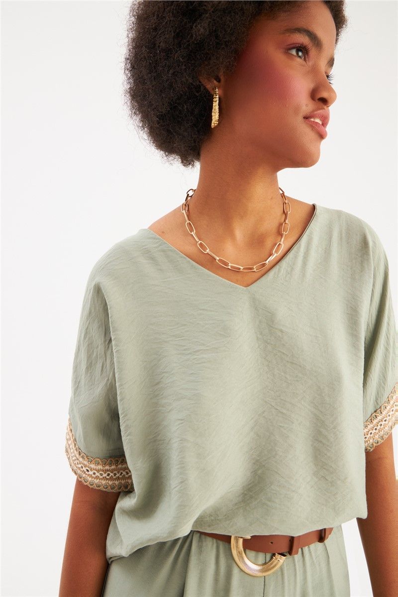 Women's linen blouse - Mint #357540