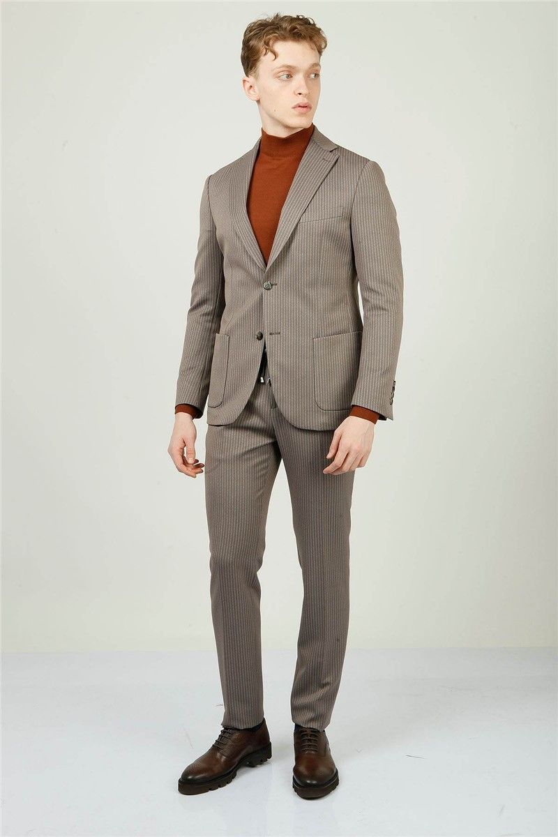 Men's Comfort Fit Suit - Light Brown # 323852
