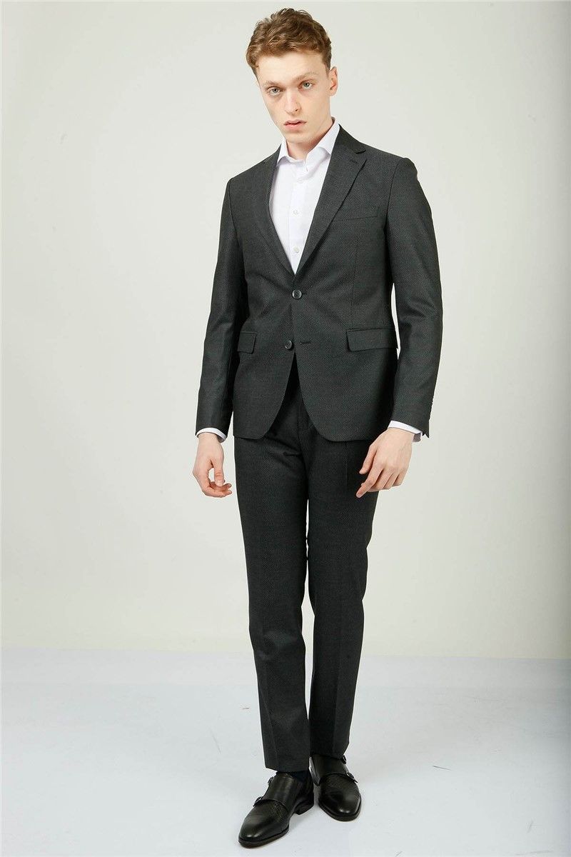 Men's Comfort Fit Suit - Dark Gray #323855