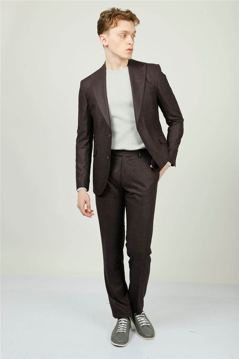Men's Comfort Fit Suit - Brown #323857