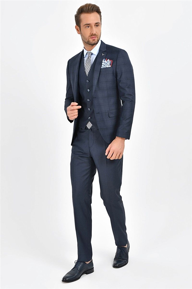 Men's suit with vest - Dark blue #268139