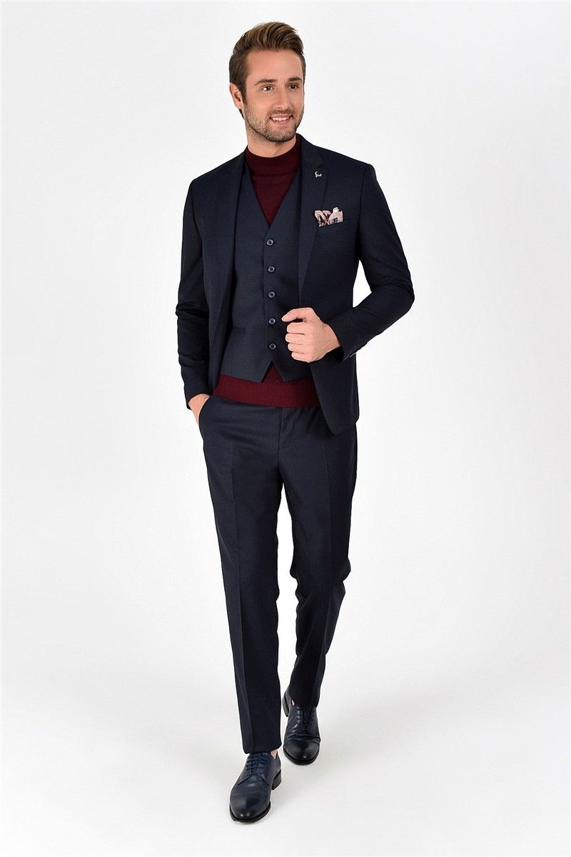 Men's suit with vest - Dark blue #268129