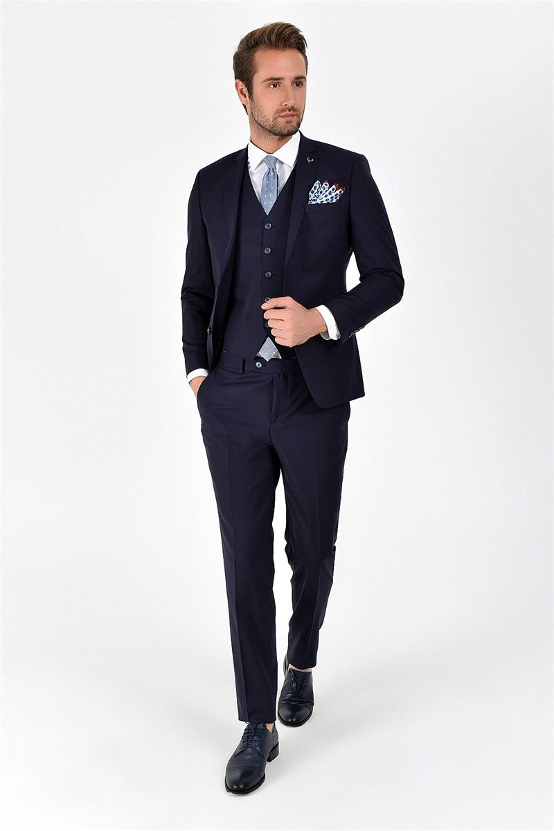 Men's suit with vest - Dark blue # 268165