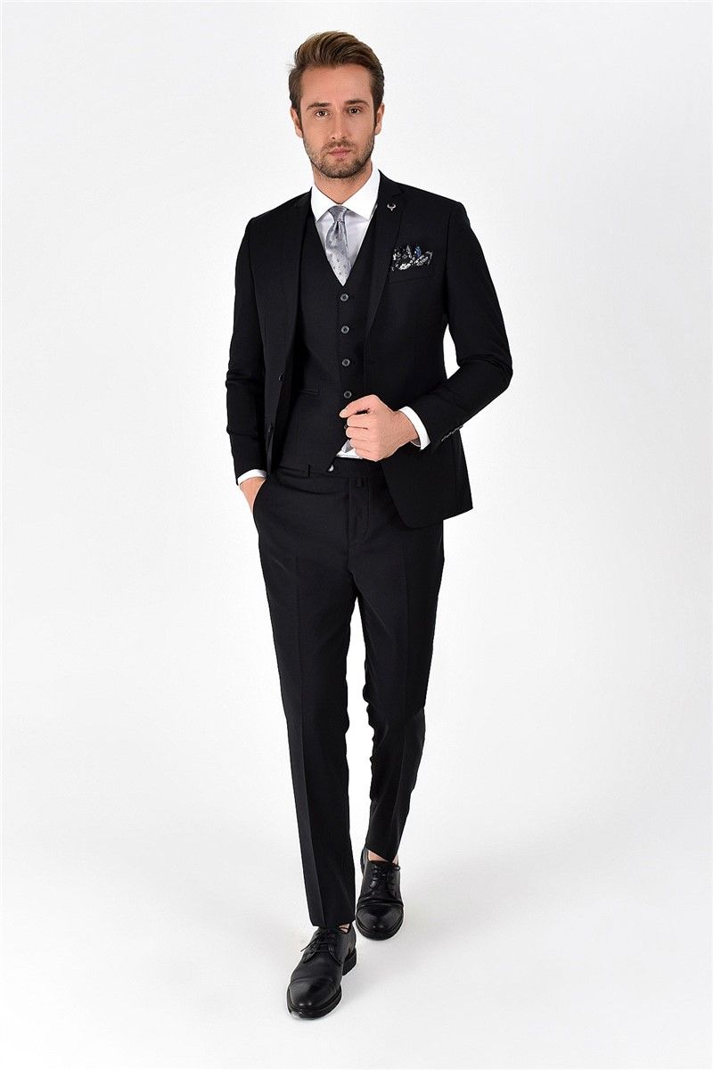 Men's suit with vest - Black #268166