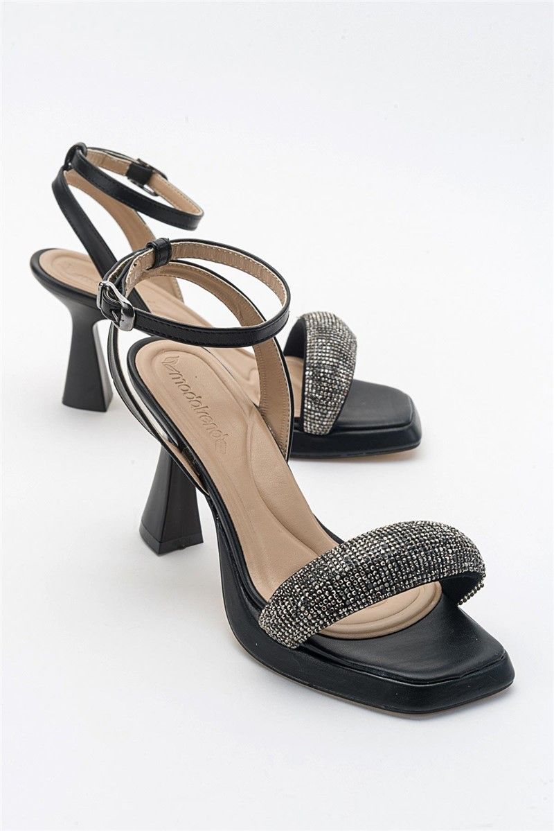 Eleganti sandali con plateau da donna - Nero #382749