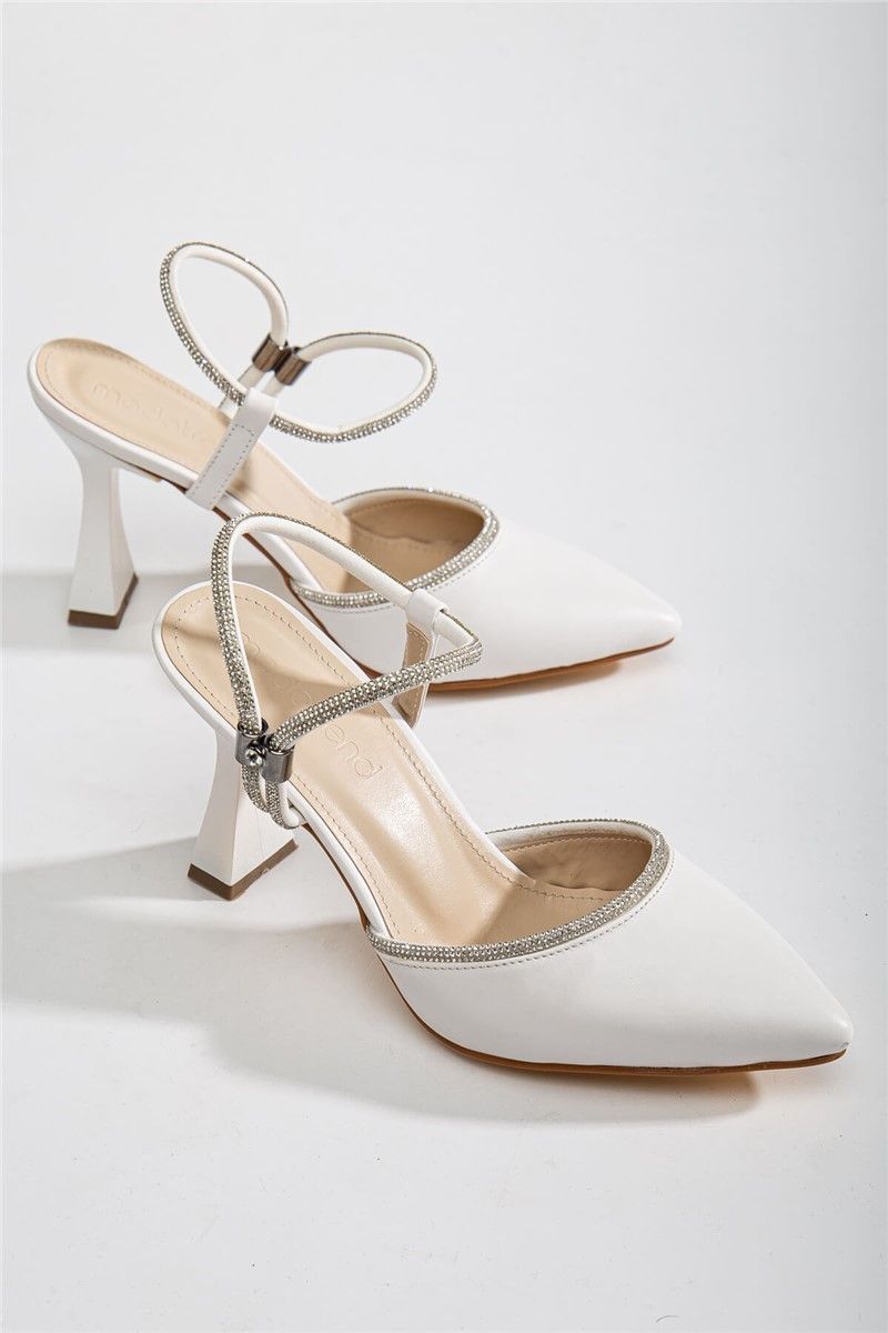 Sandali da donna con ciottoli decorativi - Bianco #366148