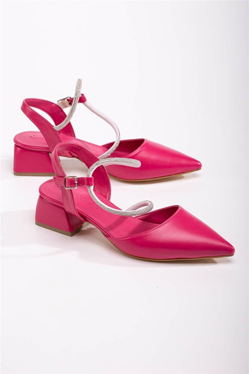 Ženske sandale na petu - žarko ružičasta #370785
