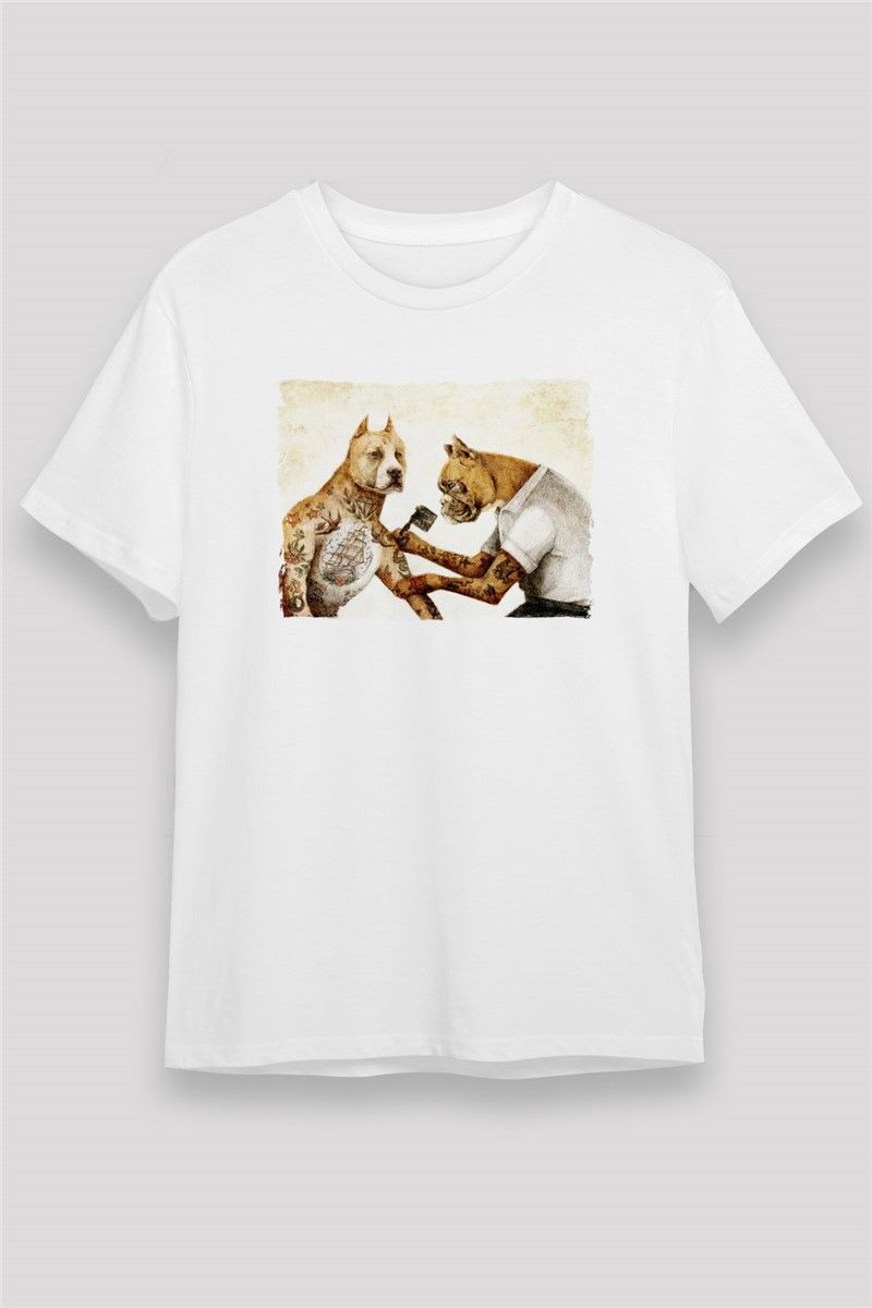 Unisex Print T-Shirt - White #375438