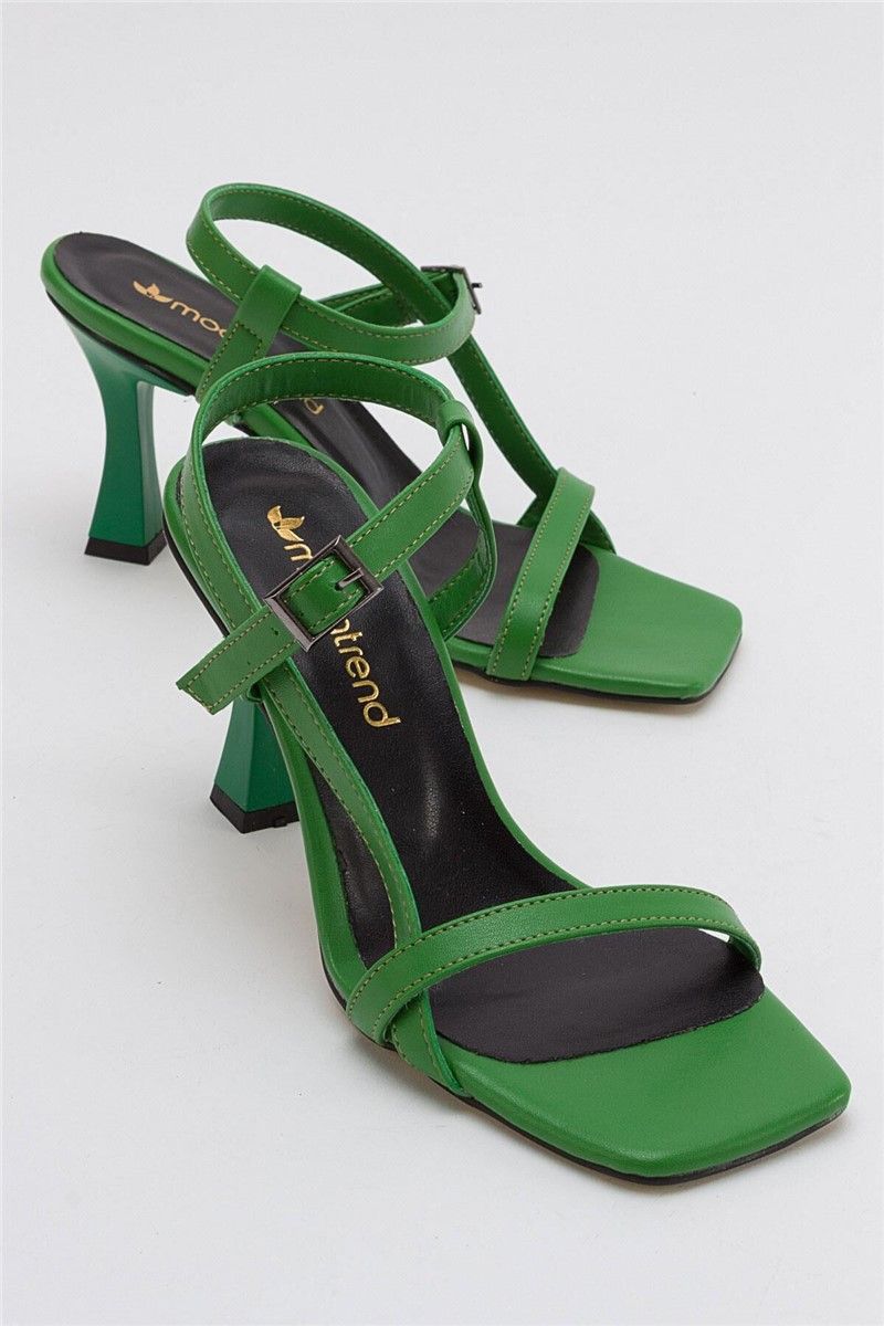Sandali con tacco da donna - Verde #382889