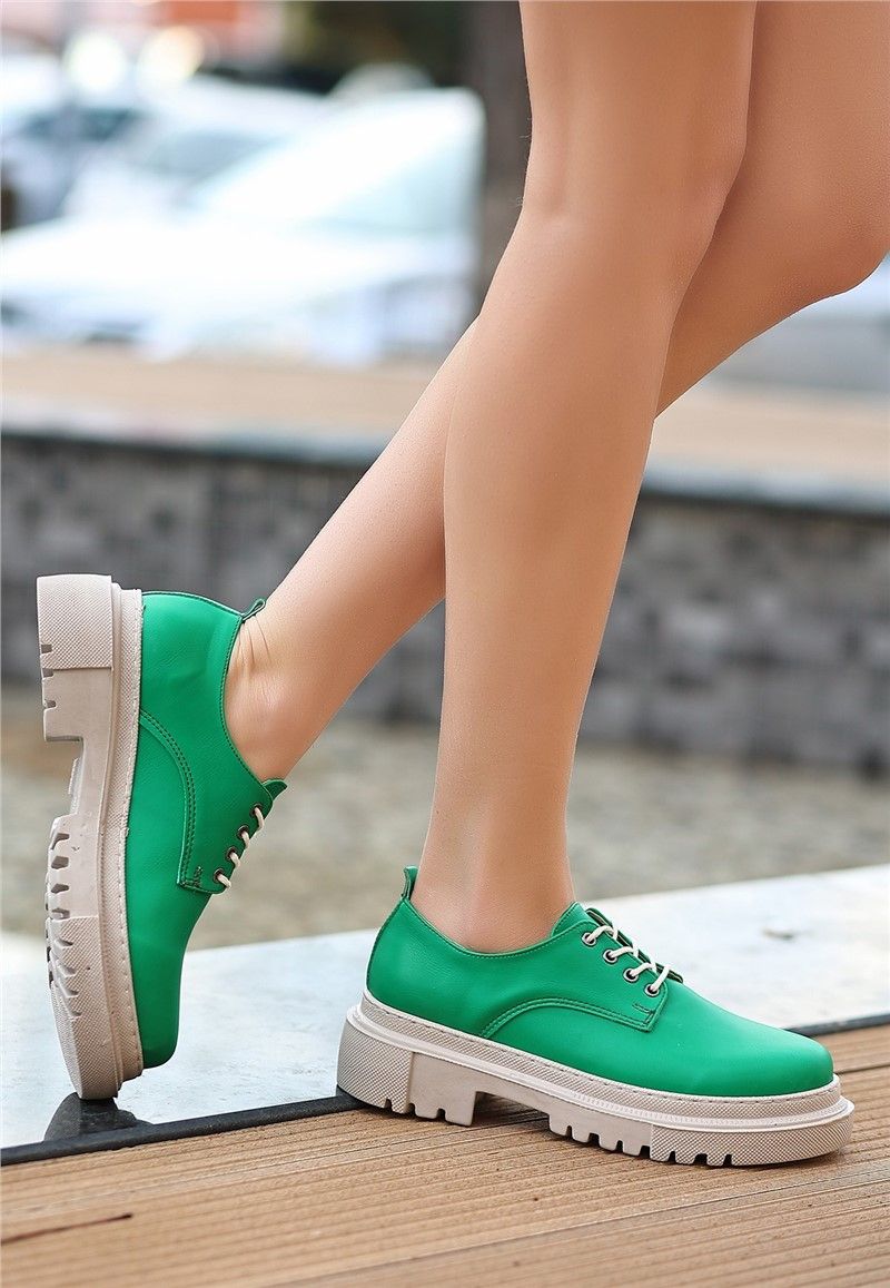 Ženske cipele na vezanje - zelene #367912