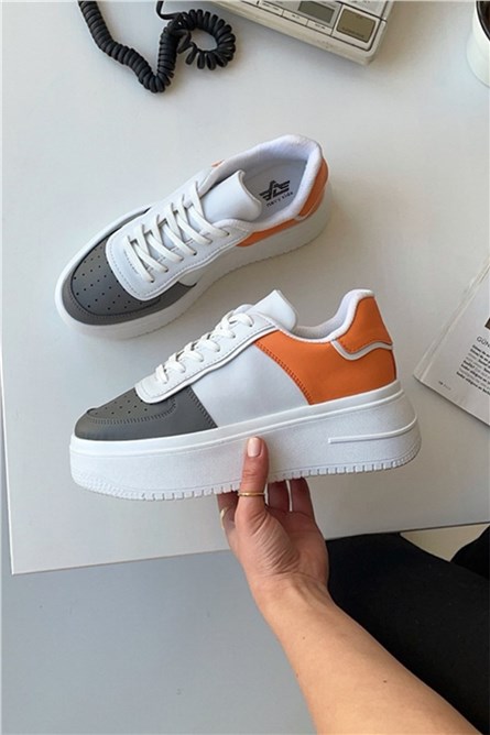 Calçados Esportivos Femininos - Branco com Laranja #324878