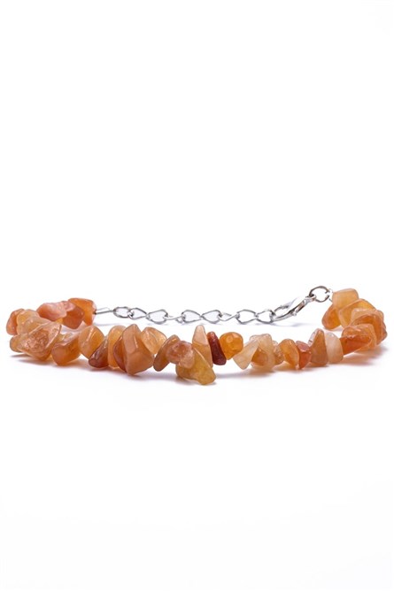 Pulseira feminina de pedra natural de ágata - laranja #363301