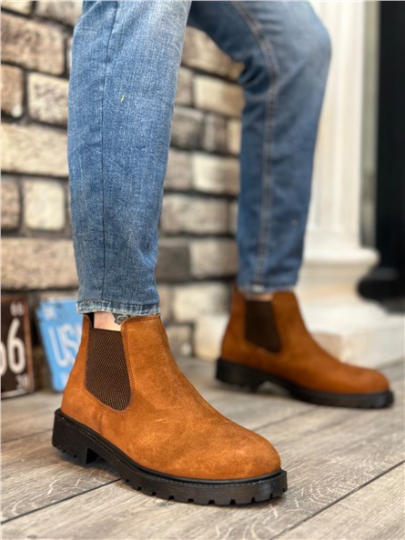 Botas esportivas masculinas de camurça natural BA0319 - Taba #406432