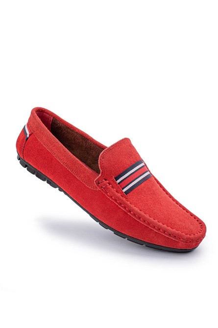 Mocassins masculinos de camurça natural ALEXANDER GARCIA - Vermelho 20230321142