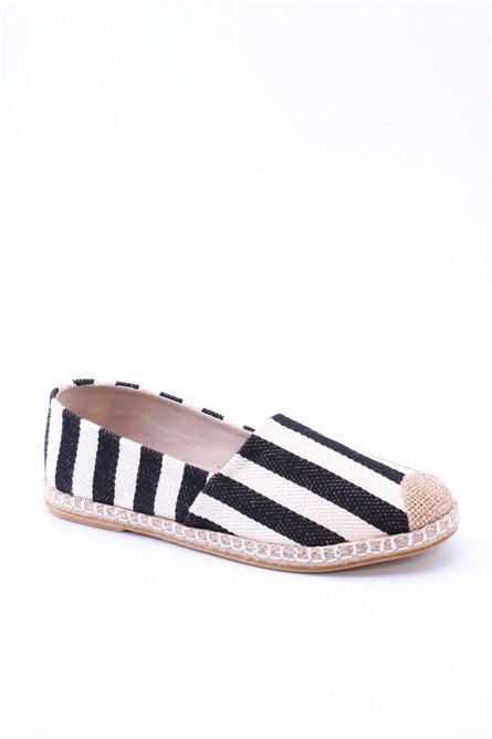 Sapatos de bailarina femininos 7157 - Preto-Branco #360643