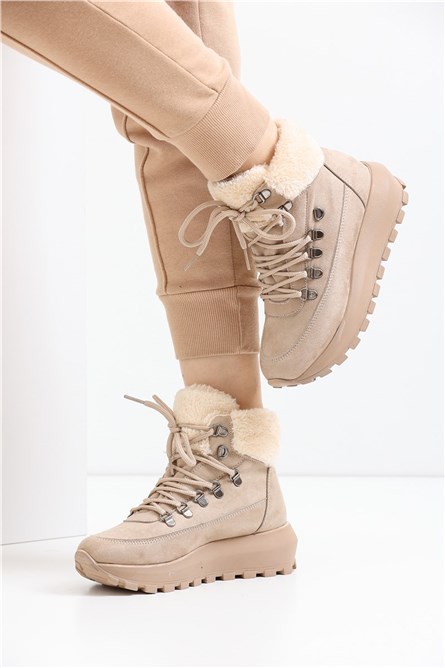 Botas Femininas 1015 Scrawl Lined - Bege #363260