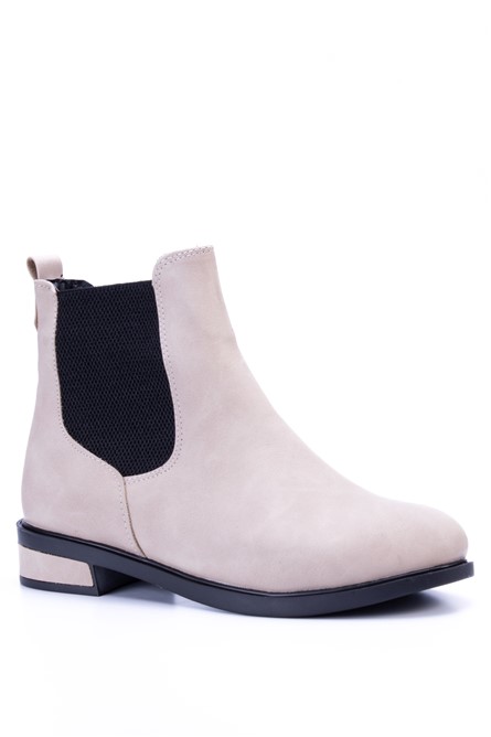 Botas femininas de camurça A109 - bege claro #366379