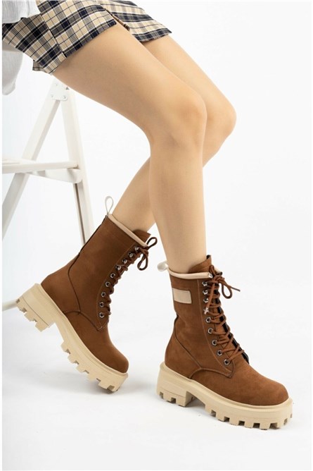 Botas femininas com cadarço EM2391 - Guia #360822